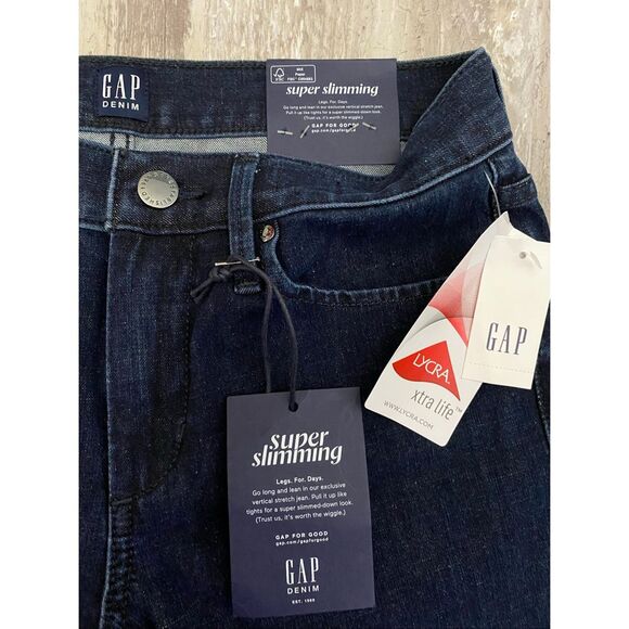 GAP Super Slimming Jeans True Skinny Mid Rise Stretch Denim Women’s Sz 26R - Picture 3 of 6